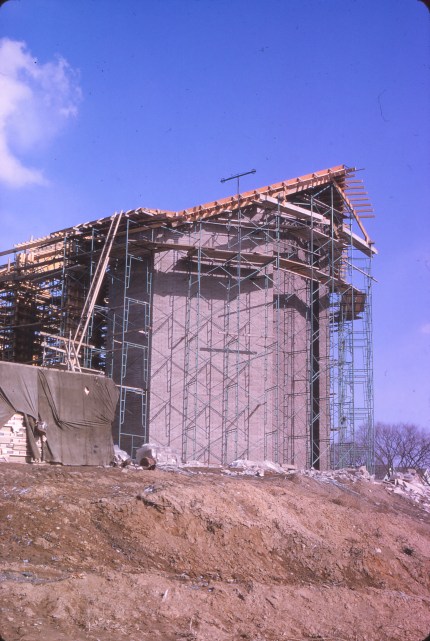 Hackett Blvd April 1965, exterior west end of nave