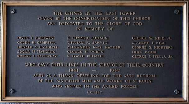 Memorial plaque for World War II Dead