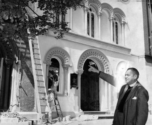 Father Parke supervises painting [Times Union 9 Jul 1960]