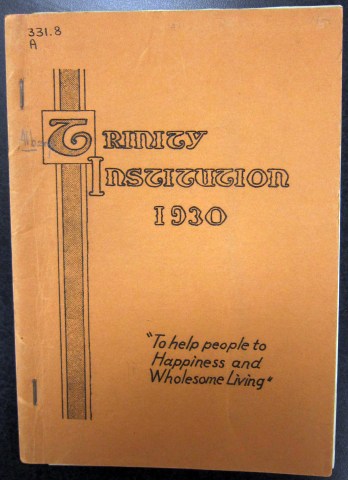 Trinity Institution Annual Report for 1930 (credit: Pruyn Collection, Albany Public Library)